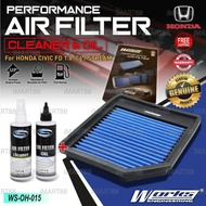 Works Engineering Drop In Air Filter Civic FD FD1 FD2 k20a ES 1.7 FB 1.8 2.0 FC EG EK EJ CRV Stream 