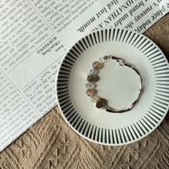 黑金超七銀色系天鐵彈性手鍊