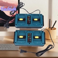 [TinchighS] For Makita 18-20V  Rechargeable Portable Mini Dual Ports Charger BL1860B BL1850B BL1830 