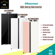 *𝐍𝐄𝐖* Hisense 660L Side by Side Glass Doors Inverter Fridge Refrigerator RS728N4AWU / RS728N4ABU / R