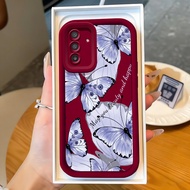 Casing hp for Samsung A17 4G A17 5G M17 5G F17 5G Case Purple butterfly Kasing silicone Cesing Elast