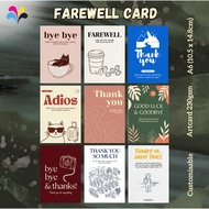 Farewell GoodBye Greeting Card Gift Ins Pinterest Modern Style A6 Artcard 230gsm