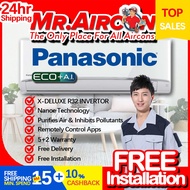 PANASONIC X-DELUXE WIFI R32 Inverter XPU10XKH 5 STAR ENERGY Saving Nanoe Technology Aircond with Air