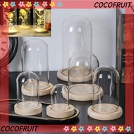 COCOFRUIT Glass cloche Fairy Lights Home Decor Terrarium Transparent Bottle Glass Vase Wooden base