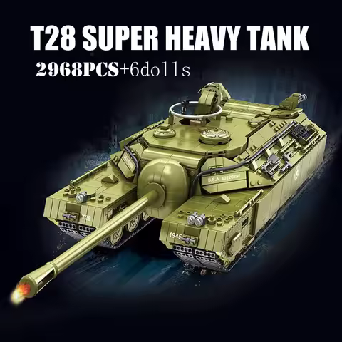 Military World War Mouse Tiger T28 Heavy Tank Building Blocks WW2 Panther Sherman Panzer Maus Tanks 