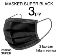 MASKER HITAM EARLOOP 1 BOX ISI 50PCS / Masker / MASKER kesehatan