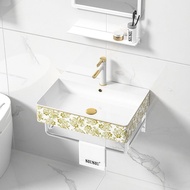Stainless Steel Bathroom Cabinet With Mirror Sink "Toilet Cabinet Waterproof With Mirror Golden Edge Pattern Wall-Mounted Ceramic Wash More Sizes Optional Easy Installation 23 dian