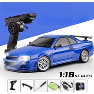 2.4G GTR RC Car 1/18 Metal Shell Drift RC Car Flip Light Model Toy Car