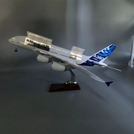 47CM Airbus A380 Aircraft Model Prototype A380 with Light Perspective Aircraft Compartment Aircraft 
