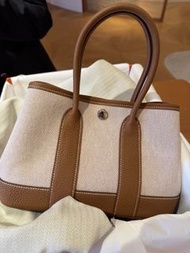 Hermes Neo Garden Party Gol Canvas 金棕迷你花園