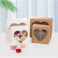 [10 boxes]6-cake love cupcake box, heart-shaped cake box
