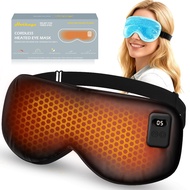 Cordless Heated Eye Mask Silk Warm Eye Compress for Dry Eyes Eye Relief Improved Sleep Washable Eye 