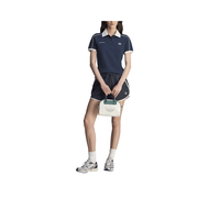 Adidas Originals x SPORTY & RICH SPORTY & RICH Polo Shirt Womens Dark Navy Blue JL7198