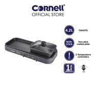 Cornell 2 in 1 Grill &amp; Steamboat Non-Stick Coating Plate Hot Pot BBQ Set | CCG-EL98DT