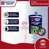 5L Nippon Paint Spotless Spot-Less Plus Sheen Interior Wall paint Cat Dalam Dinding Rumah Low Sheen