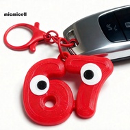 MIC_ Statement Key Ring Joke Keychain Gift Funny Keychain 67 Meme Joke Keyring with Font Durable Met