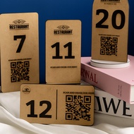 Restaurant cafe table number barcode payment barcode menu