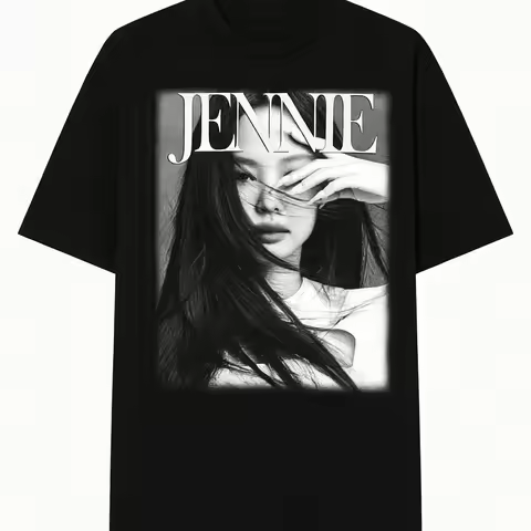 HHbrand Jennie Graphic T-Shirt Retro American Style with Jennie Imag Unisex Streetwear Tee Men's T-s
