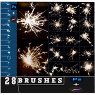 Fireworks sticks, fireworks sticks, spark sticks, cartoon fireworks - Brush photoshop and Procreate