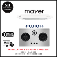 MAYER MMSI900HS-WH 90CM SEMI-INTEGRATED SLIMLINE COOKER HOOD + FUJIOH FH-GS6530 SVSS 3 BURNERS GAS HOB WITH 2 DIFFERENT BURNER SIZES - 1 YEAR WARRANTY