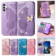 Wallet Case for Samsung Galaxy A72 A52 A52s A32 A50 A50s A30s A13 A12 A51 A71 A02 4G 5G Kickstand Diamond Leather Women Flip Cover Magnet Card Holder Phone Casing