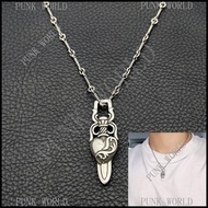 Silver 925 Justice Peach Heart Necklace Retro Punk Rock Jewelry Street Hip Hop Couple Accessories Va