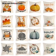 Fall Throw Pillowcase Set of 4 Halloween Farmhouse Decor 18x18 Inch Pillow Shams