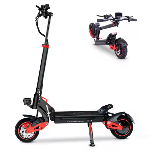 1600W Powerful Foldable Off-Road Electric Scooter for Adults, 10" Tires, 50KM Range, 45km/h, All-Ter