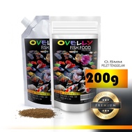 Ovelly fish food Small ornamental fish pellets protein height 0.5mm starting from 100g to 1kg TN1249