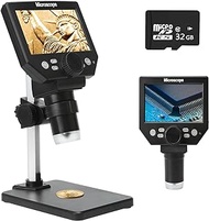 UF-TOOLS 4.3 Inch LCD Digital Microscope with 32GB TF Card, 1000x Magnification, 12MP Ultra-Precise Focusing Camera 1080P Video Microscope 8 LED Lights for Coin Circuit Board Soldering PC Watch Repair