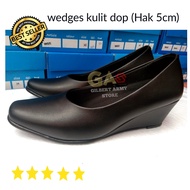 Sepatu Wedges PDH Erasmas PERSIT psk terbaru wanita kerja hitam 5cm Gilbert Army store sandal sendal