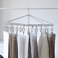 日本霜山 304不鏽鋼折疊式多用途曬衣架/晾衣架(30夾)