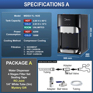 Midea Water Dispenser Tabletop Hot Normal Cold Desktop Water Purifiier Midea Model 1635 / 1631 - 4 S