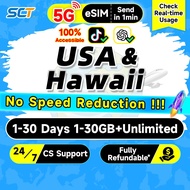 Wefly USA & Hawaii eSIM 1-30 Days 500MB-2GB Unlimited Data eSIM USA SIM Card