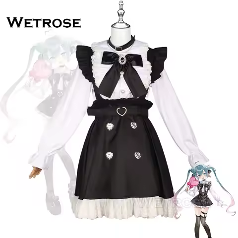 【Wetrose】In Stock Miku Jirai Kei Fashion Style Dress Lolita Gothic Jiraikei Cosplay Costume Full Set