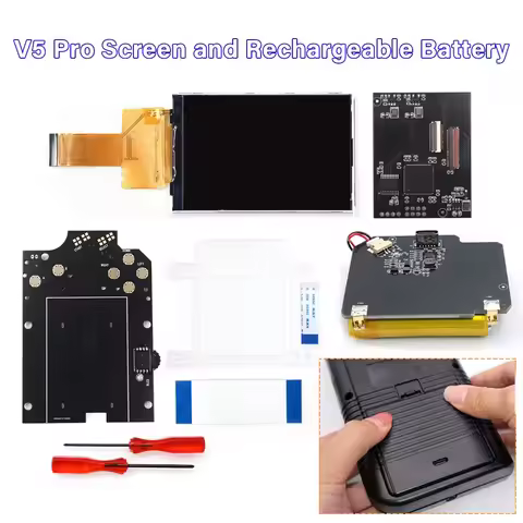 HISPEEDIDO 36 Retro Color GBO DMG IPS V5 Pro IPS Screen Kits With Pre-cut Shell and Rechargeable Bat