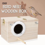 CEASI Bird Breeding Box Wooden Budgie Lovebirds Finch Nesting House