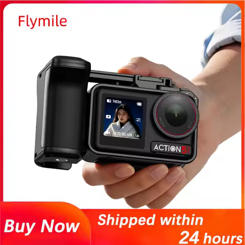 Flymile PC Street Shooting Grip, For DJI Osmo Action 5 Pro/4/3 Standard Plastic Cage,Handle For DJI