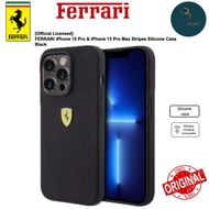 FERRARI 15 Pro & i 15 Pro Max Stripes Silicone Case Black