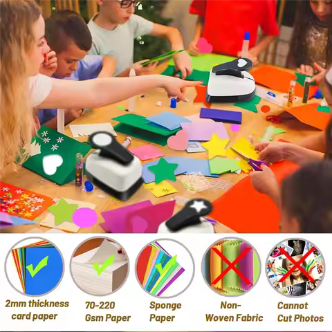 Paper Punch,Heart Hole Puncher,Circle Punch,Star Hole Punch, 1Inch Shape Hole Punch For Crafts,Paper