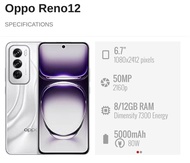 Used 0PP0 Reno12 5G(12GB+256GB) 6.7" || 0PP0 Malaysia Set