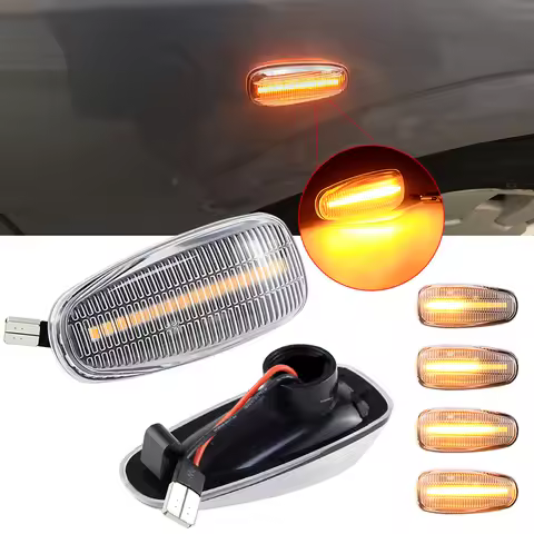 2Pcs For Mercedes Vito W638 W210 Vario W670 Vaneo W414 W124 W208 W901 LED Dynamic Side Marker Turn S