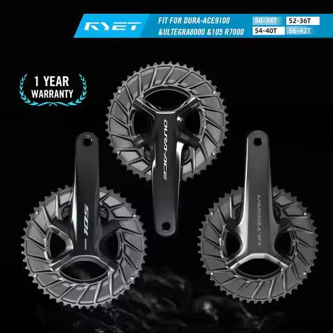 RYET Bicycle 110BCD Chainring 2X 50-54T 7075 Alloy 155g for Shimano 105/Ultegra/Dura-Ace 11-12S Road