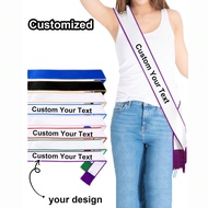 1Pc Custom Text Satin Ribbon, Personalized Quote Sash, Customized Birthday Sash, Customizable Bachel