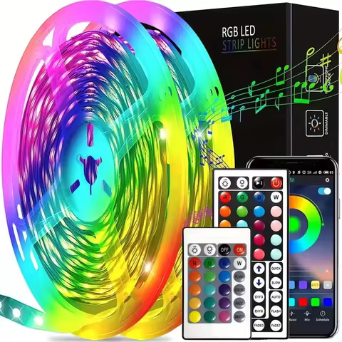 1-40M LED Strip Lights 5050RGB Led Light with Remote App Control Flexible Ribbon Tape for TV Backlig