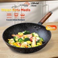WAJIB PUNYA TKIS BY YK DESIGN TK-838 WAJAN GORENG ANTI LENGKET BATU MEDIS 32 CM
