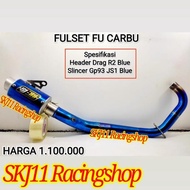 Knalpot Racing SJ88 Satria FU 150 Karbu Fullset Drag R2 GP93 JS1 Blue