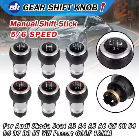 New Product 5/6 Speed Car Gear Shift Knob For Audi A4 B6 B7 B8 A6 S4 8K A5 8T Q5 8R Line Ibiza 6J Se
