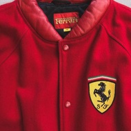 VINTAGE Ferrari 法拉利 羊毛皮領棒球夾克外套