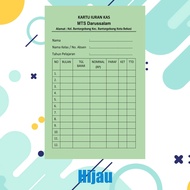 100 PCS Kartu Iuran / SPP / Bulanan / KAS / TK /PAUD / TPA / SD / MI  SMP / MTS